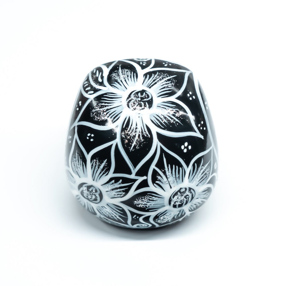 Black & White Ceramic Skulls Day of the Dead Inspired Art