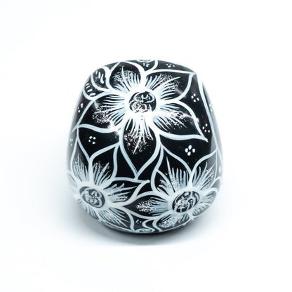 Black & White Ceramic Skulls Day of the Dead Inspired Art