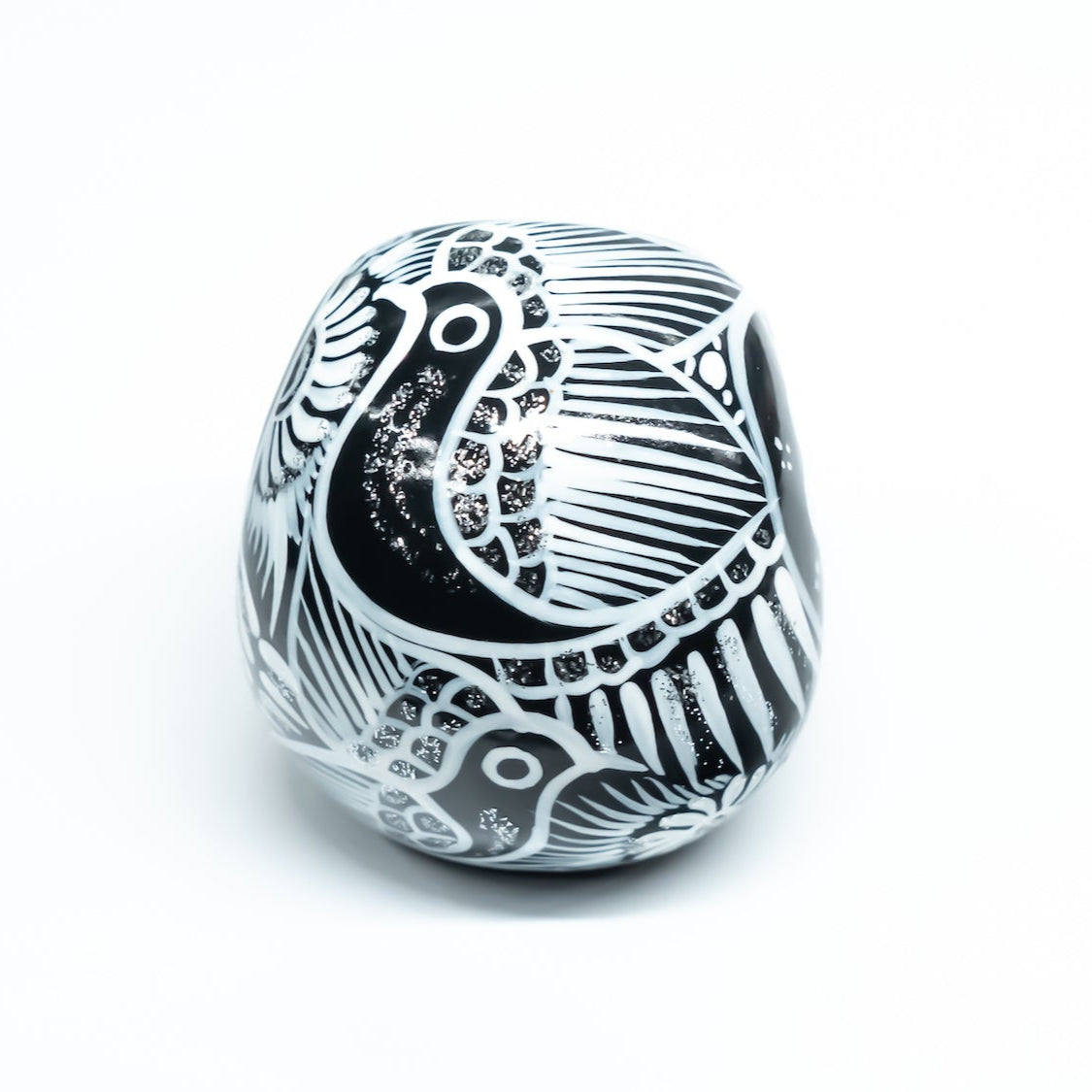 Black & White Ceramic Skulls Day of the Dead Inspired Art