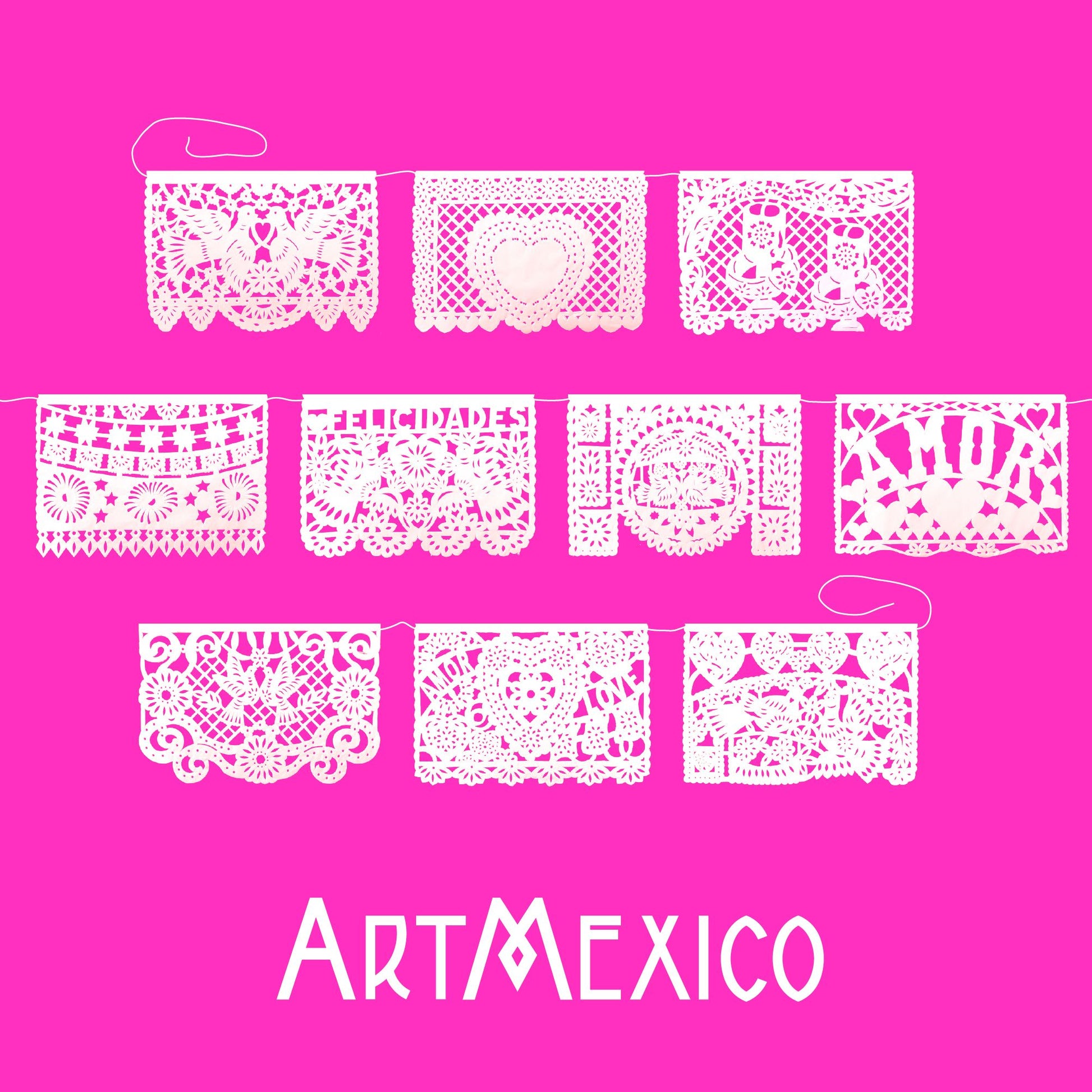 mexican wedding papel picado flag designs