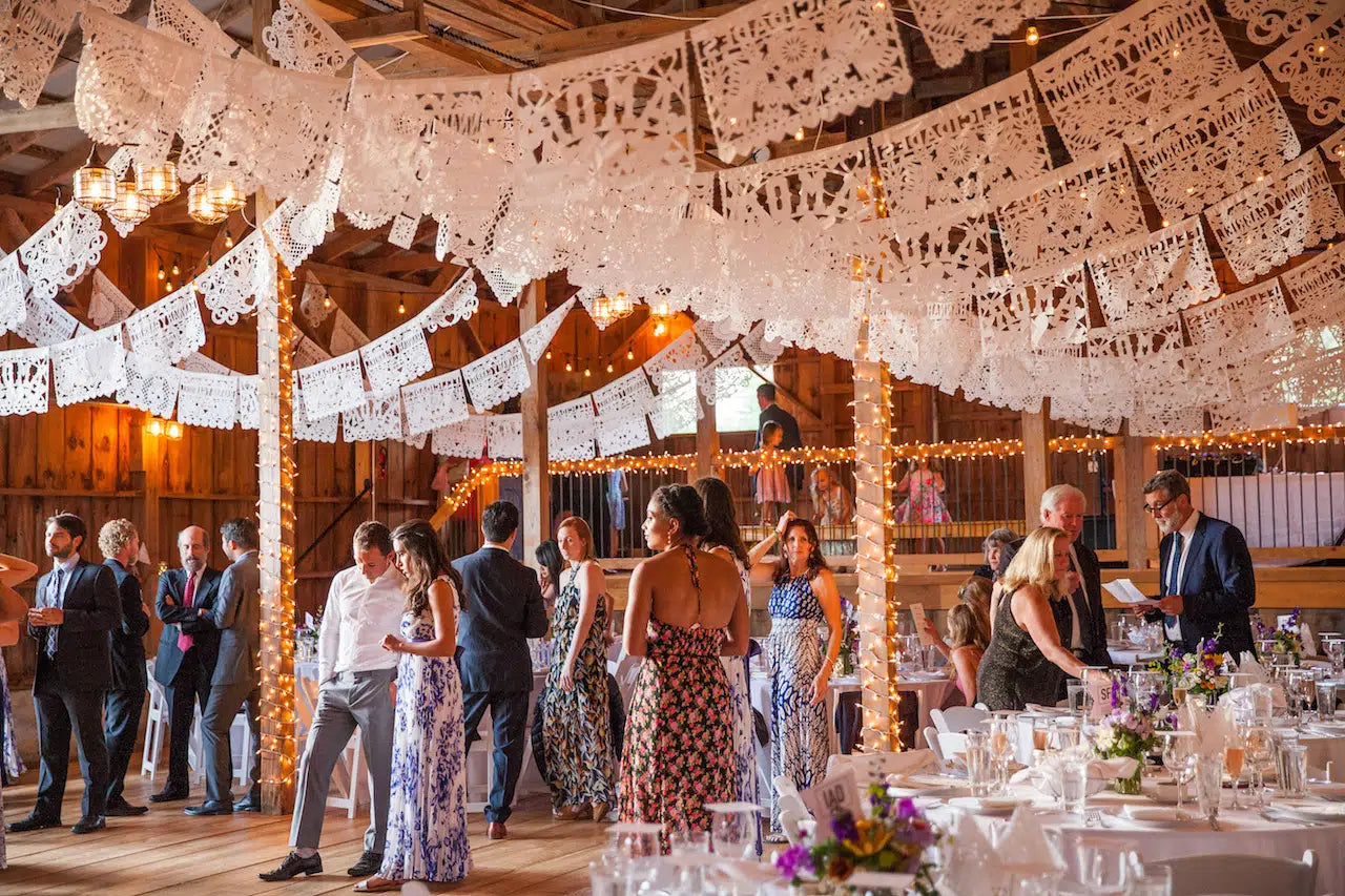 Personalised White Papel Picado Wedding Banners