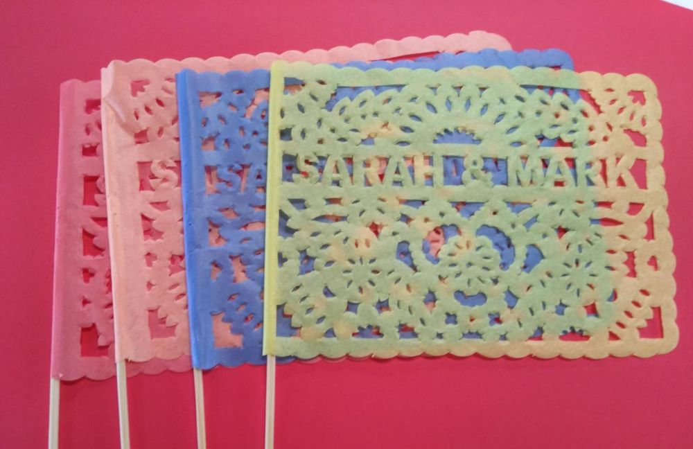 Personalised Wedding Favours Papel Picado Waving Flags