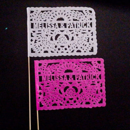 Drapeaux ondulés Papel Picado pour cadeaux de mariage personnalisés