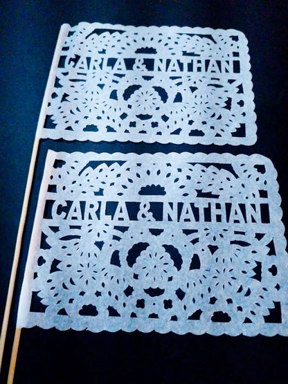 Drapeaux ondulés Papel Picado pour cadeaux de mariage personnalisés