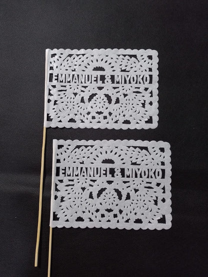Drapeaux ondulés Papel Picado pour cadeaux de mariage personnalisés