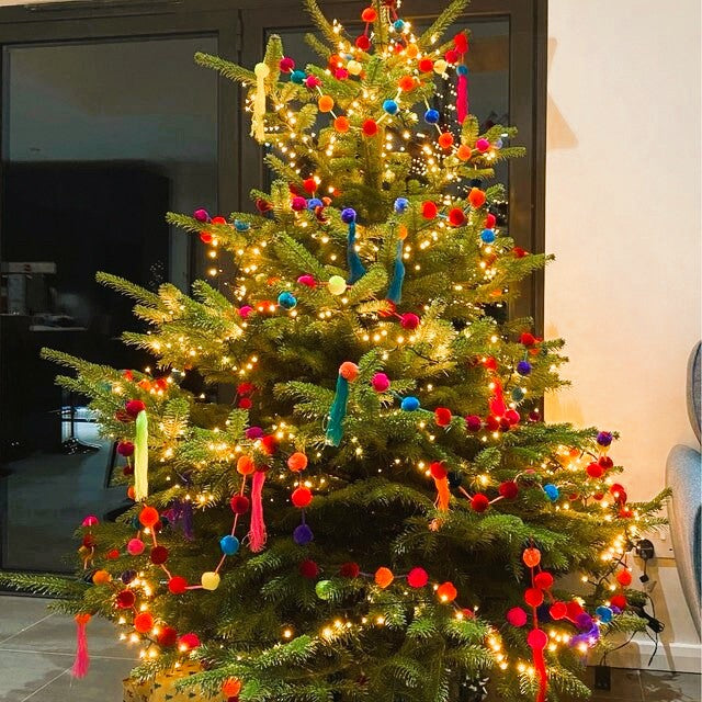 Guirlande de pompons pour sapin de Noël
