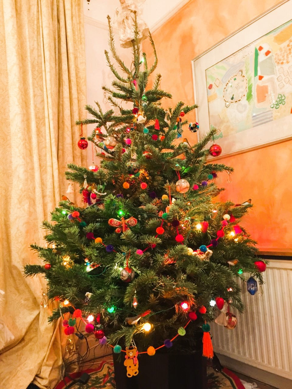 Guirlande de pompons pour sapin de Noël