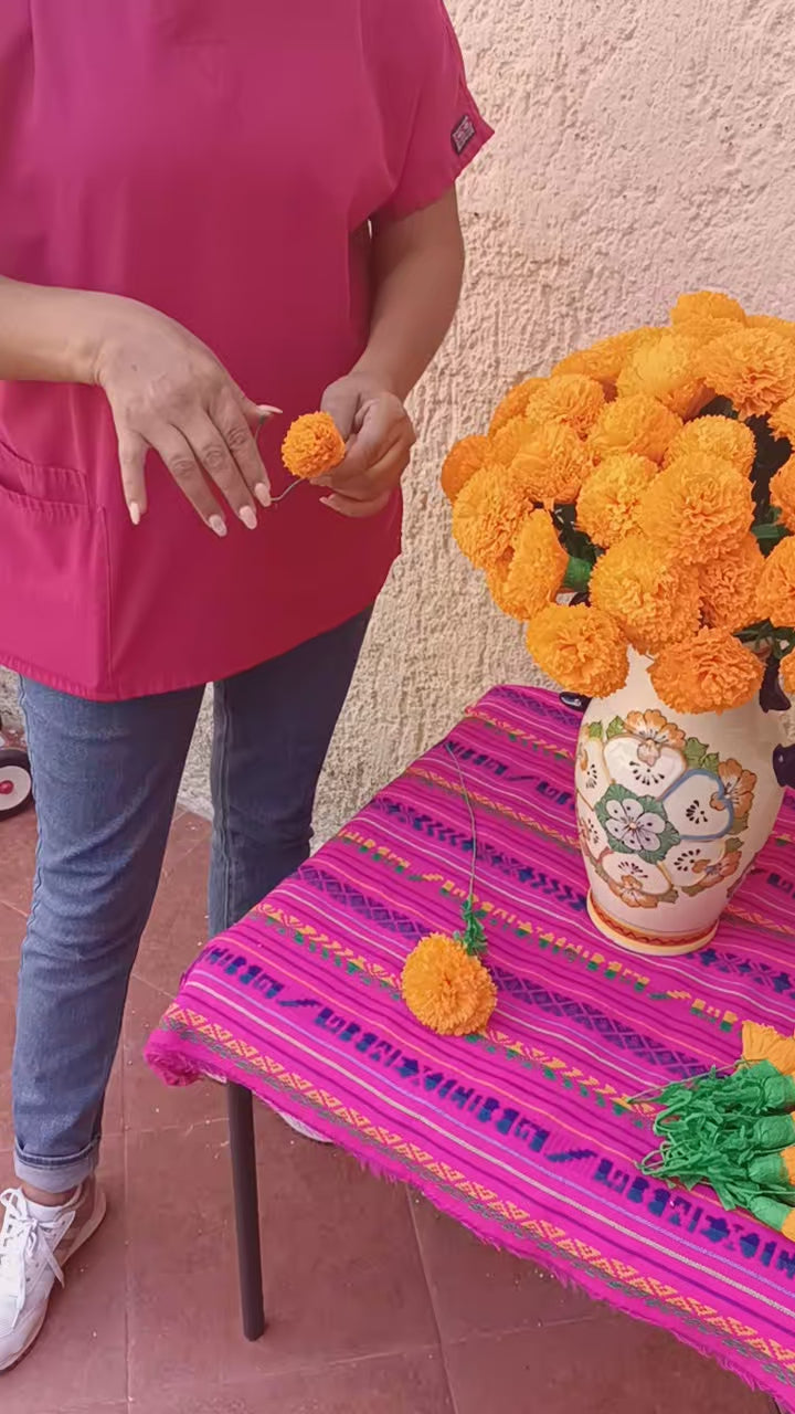 Paper Cempasuchil Marigolds Day of the Dead flowers video