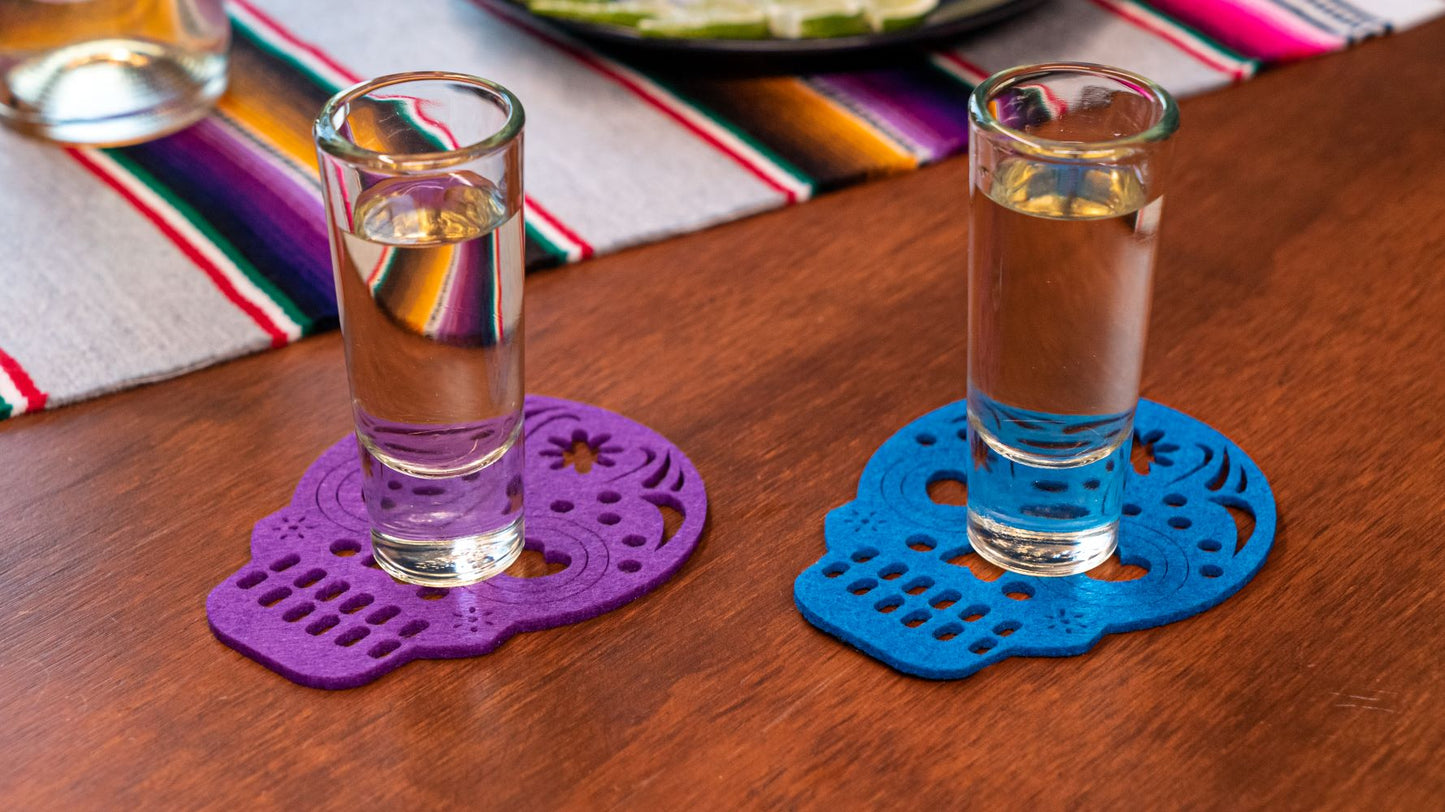 Mexican skull drinks coasters Mexican party decor