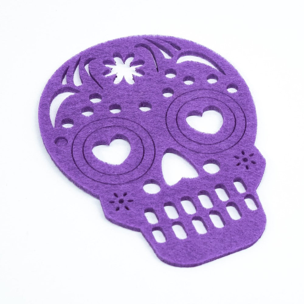 purple skull drinks coaster