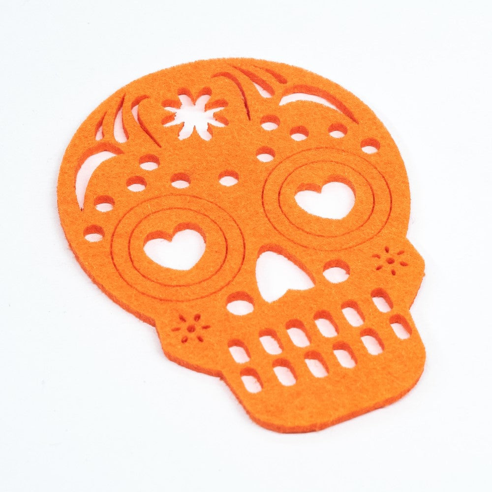 orange skull drinks coaster