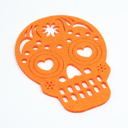 orange skull drinks coaster
