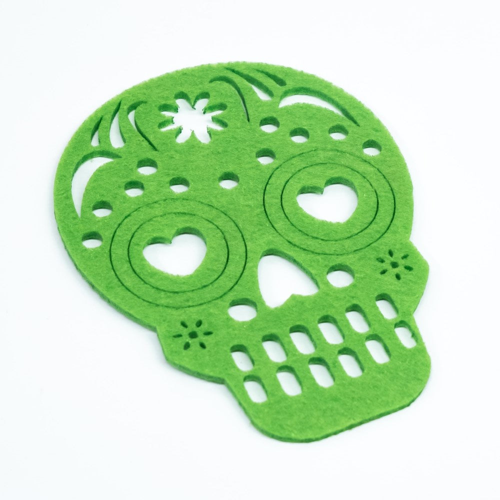green skull drinks coaster