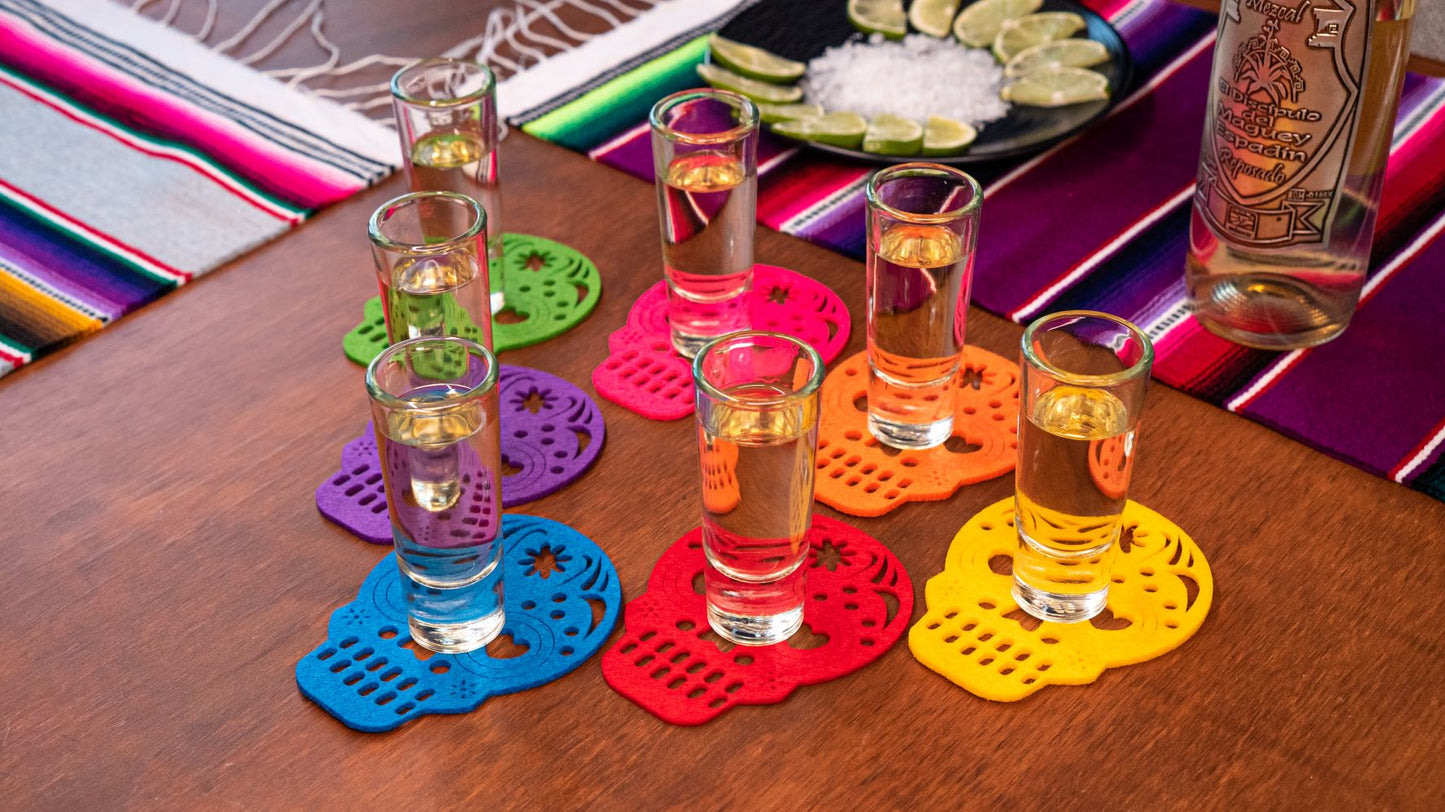 skull drinks coasters set