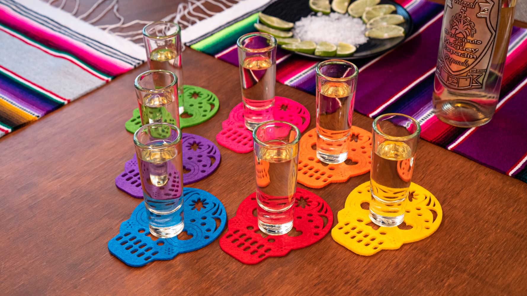 skull drinks coasters set