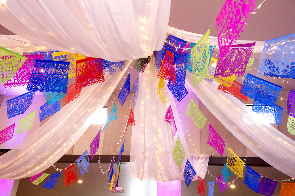 Personalised Wedding Fiesta Papel Picado In Custom Colours ARTMEXICO personalised-wedding-fiesta-papel-picado-in-custom-colours-artmexico