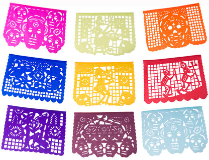 Guirlande de guirlandes en papel picado personnalisée pour la Fête des Morts avec logo de l'entreprise