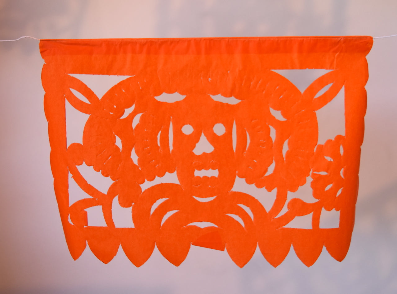 Mexican Day Of The Dead Bunting Halloween Decor | 5m/16ft Banner with 15 Small Flags - ARTMEXICO