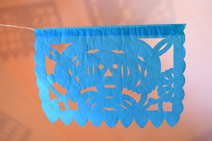 Mexican Day Of The Dead Bunting Halloween Decor | 5m/16ft Banner with 15 Small Flags - ARTMEXICO