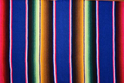 Mexican Placemats Set of 4 Serape Placemats Handwoven w Base Colours Yellow, Purple, Fuchsia, Dark Turquoise - ARTMEXICO