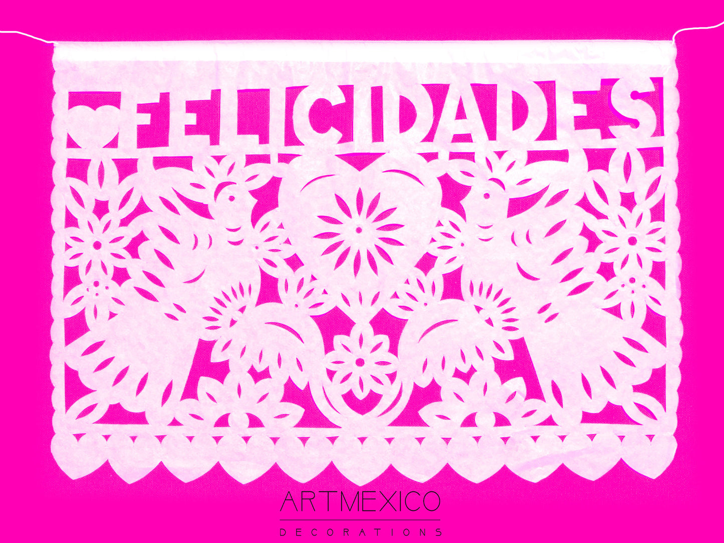Traditional Mexican Wedding Papel Picado Ready-To-Buy 5m/16ft Long Garlands