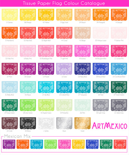 Personalized Mexican Wedding Papel Picado Bunting With 2 Flags