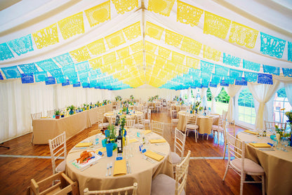 Personalised Mexican Wedding Papel Picado Decorations in Custom Colours - ARTMEXICO
