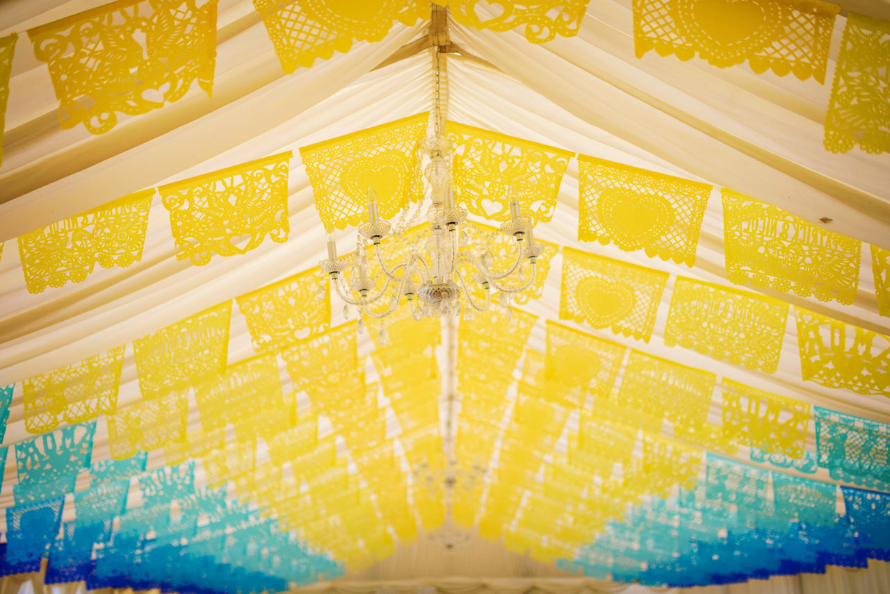 Personalised Mexican Wedding Papel Picado Decorations in Custom Colours - ARTMEXICO