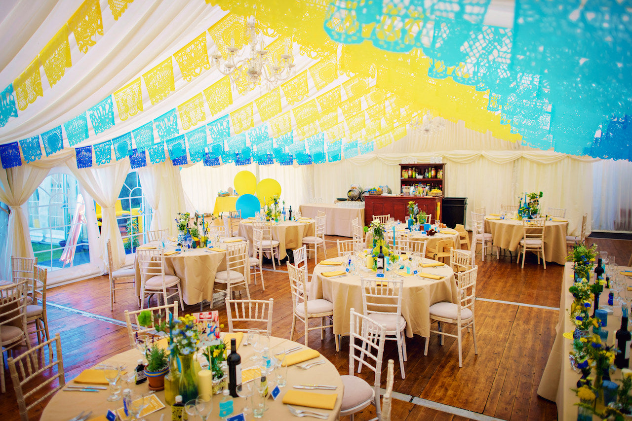 Personalised Mexican Wedding Papel Picado Decorations in Custom Colours - ARTMEXICO