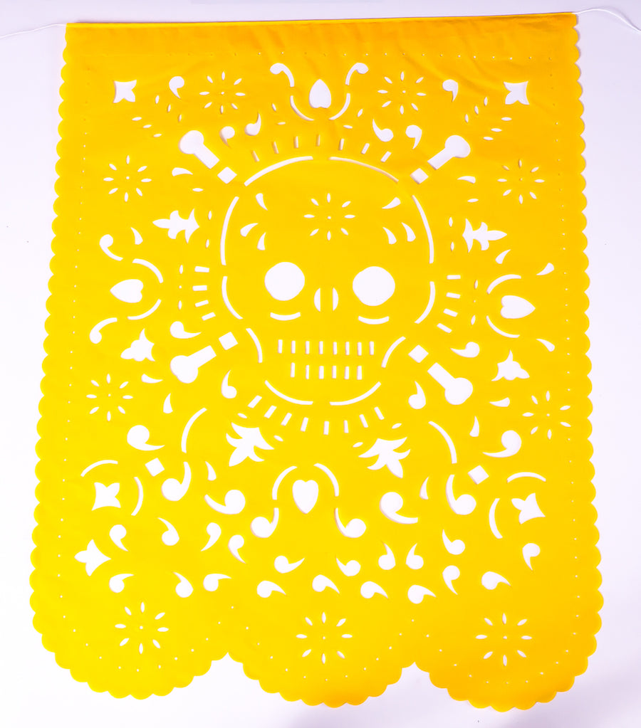 Skull Banner Halloween Decor | Large Paper Flags 5m 16ft Long