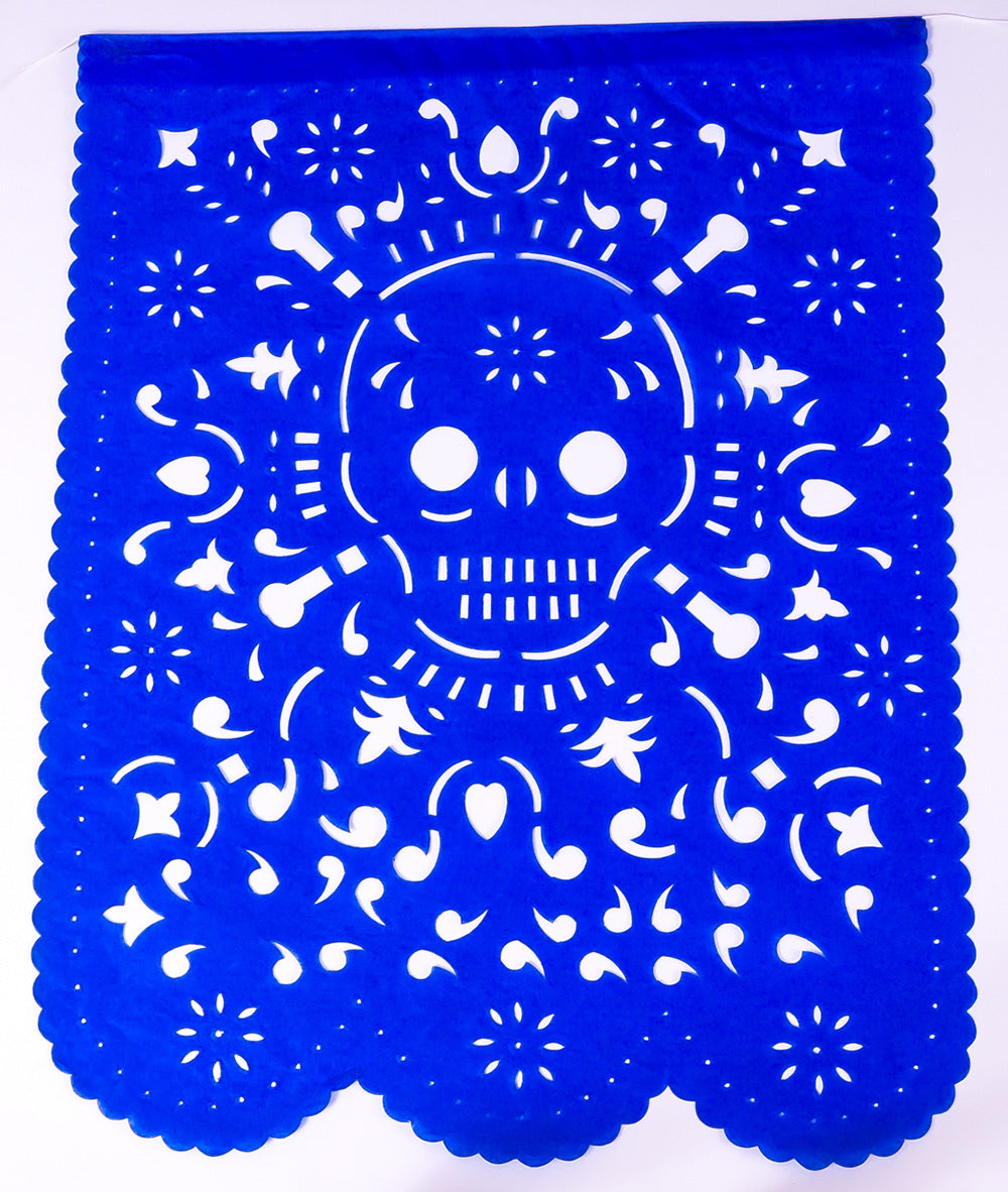 Skull Banner Halloween Decor | Large Paper Flags 5m 16ft Long