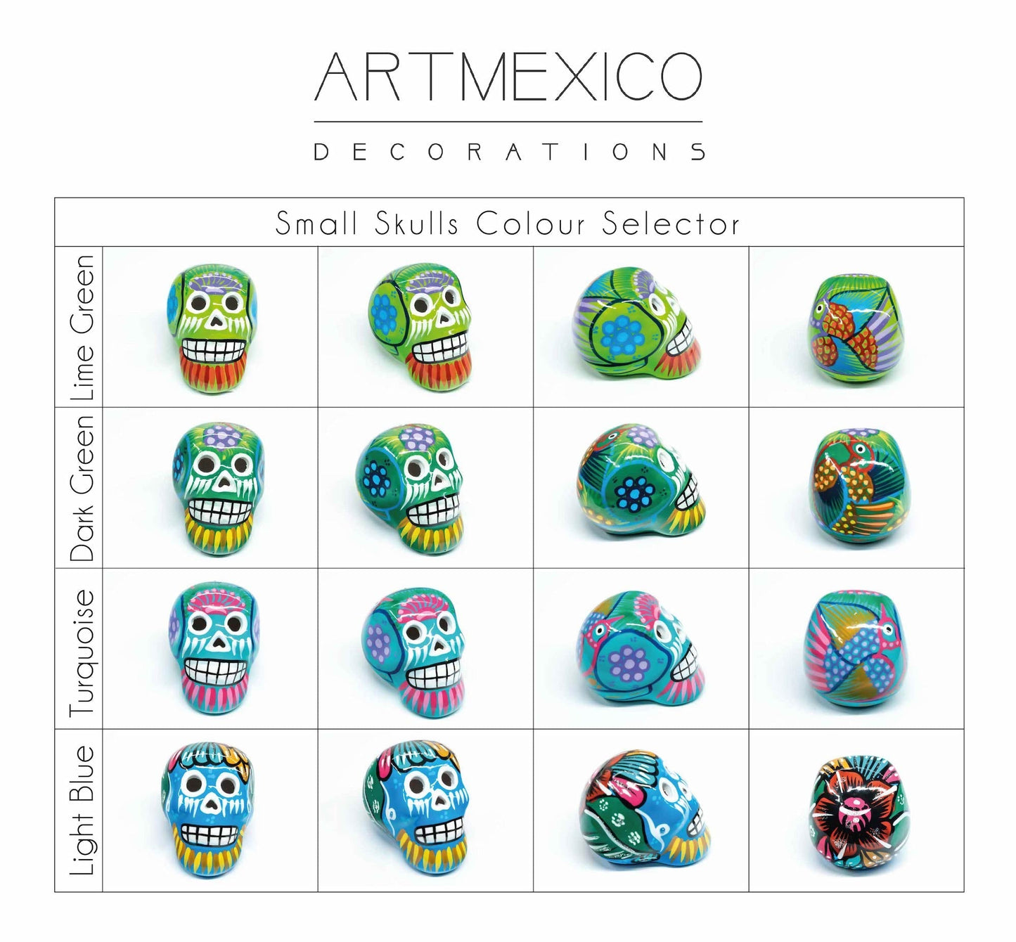 125 Small Mexican Ceramic Skulls Wholesale, Day of the Dead Decorations, Individually Gift Boxed