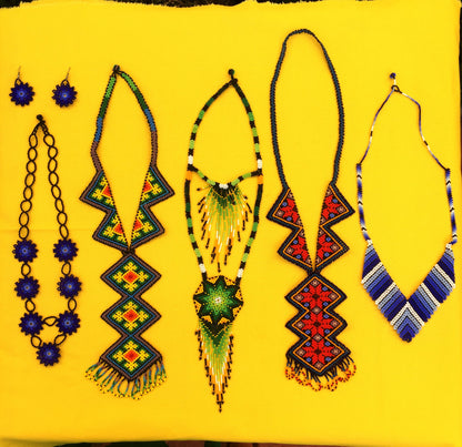 18 Wholesale Mexican Huichol Beaded Necklaces Unique Statement Jewellery - ARTMEXICO