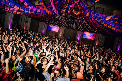 bespoke bunting, dancefloor decor
