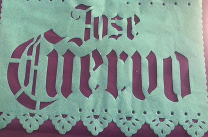Guirlande de guirlandes en papel picado personnalisée pour la Fête des Morts avec logo de l'entreprise