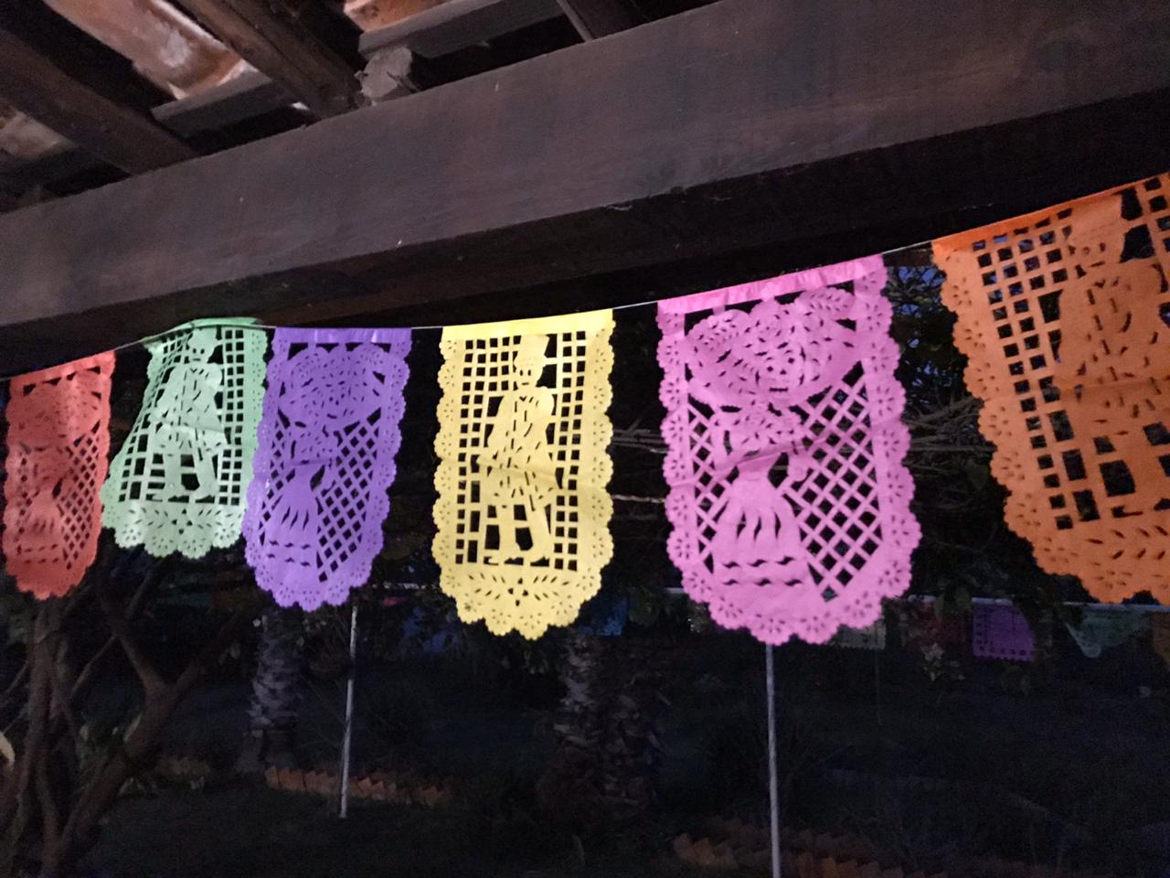 Day Of The Dead Banner Halloween Bunting | 5m / 16ft Papel Picado Banner with 16 Medium Flags