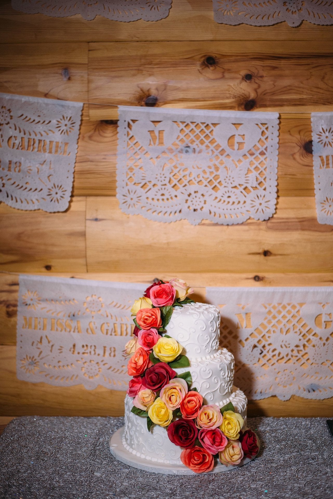 Personalized Wedding Decor Papel Picado Bunting + Mini Matching Flag Favors - ARTMEXICO