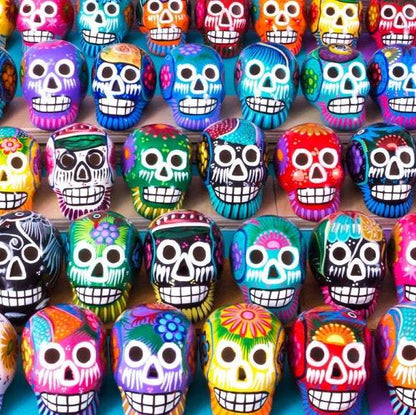 Small Ceramic Skulls Dia de Muertos Sugar Skull Decoration