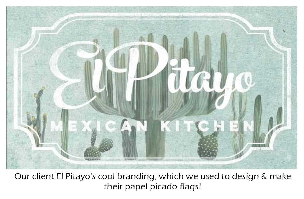 Mexican Restaurant Papel Picado Tissue Paper Decor Custom Made with your Logo