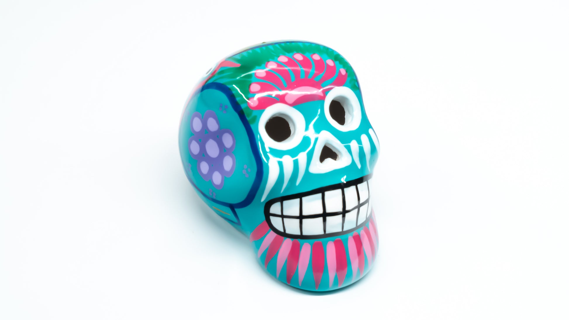 sugar skull ornament turquoise