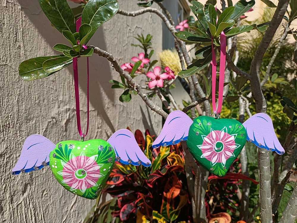 mexican winged heart ornaments valentines gift
