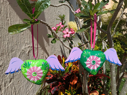 mexican winged heart ornaments valentines gift