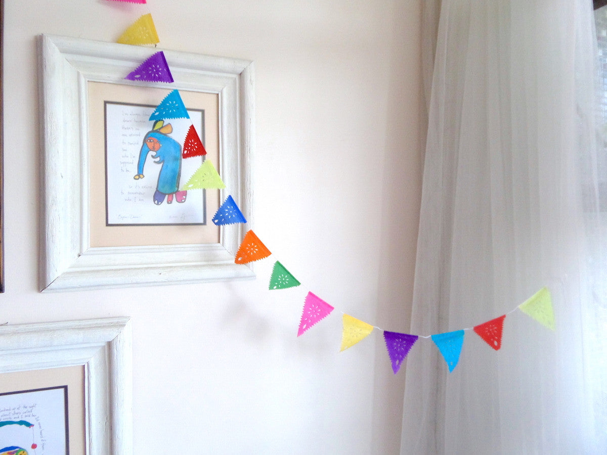 mini paper bunting kids room decor