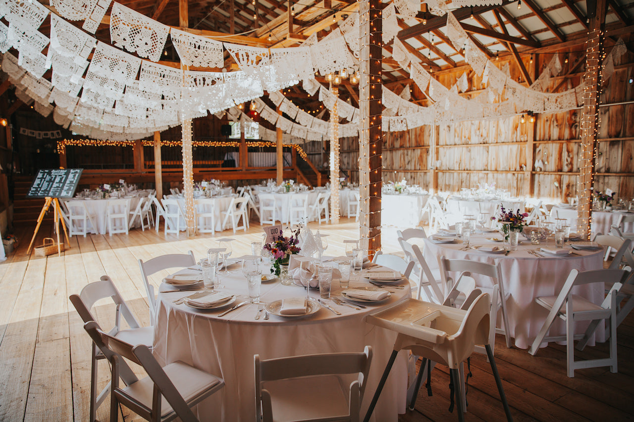 Personalised Mexican Wedding Papel Picado Decorations in White - ARTMEXICO