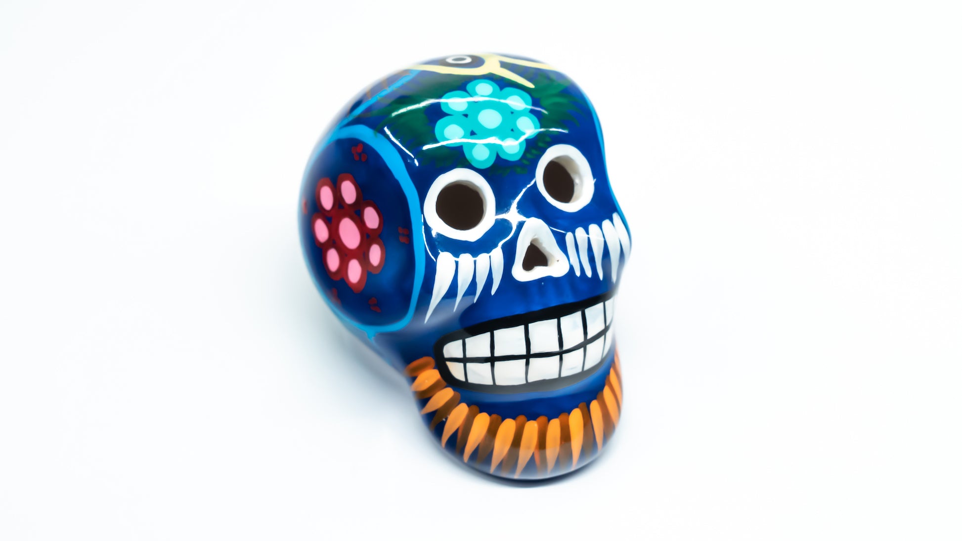 sugar skull ornament dark blue