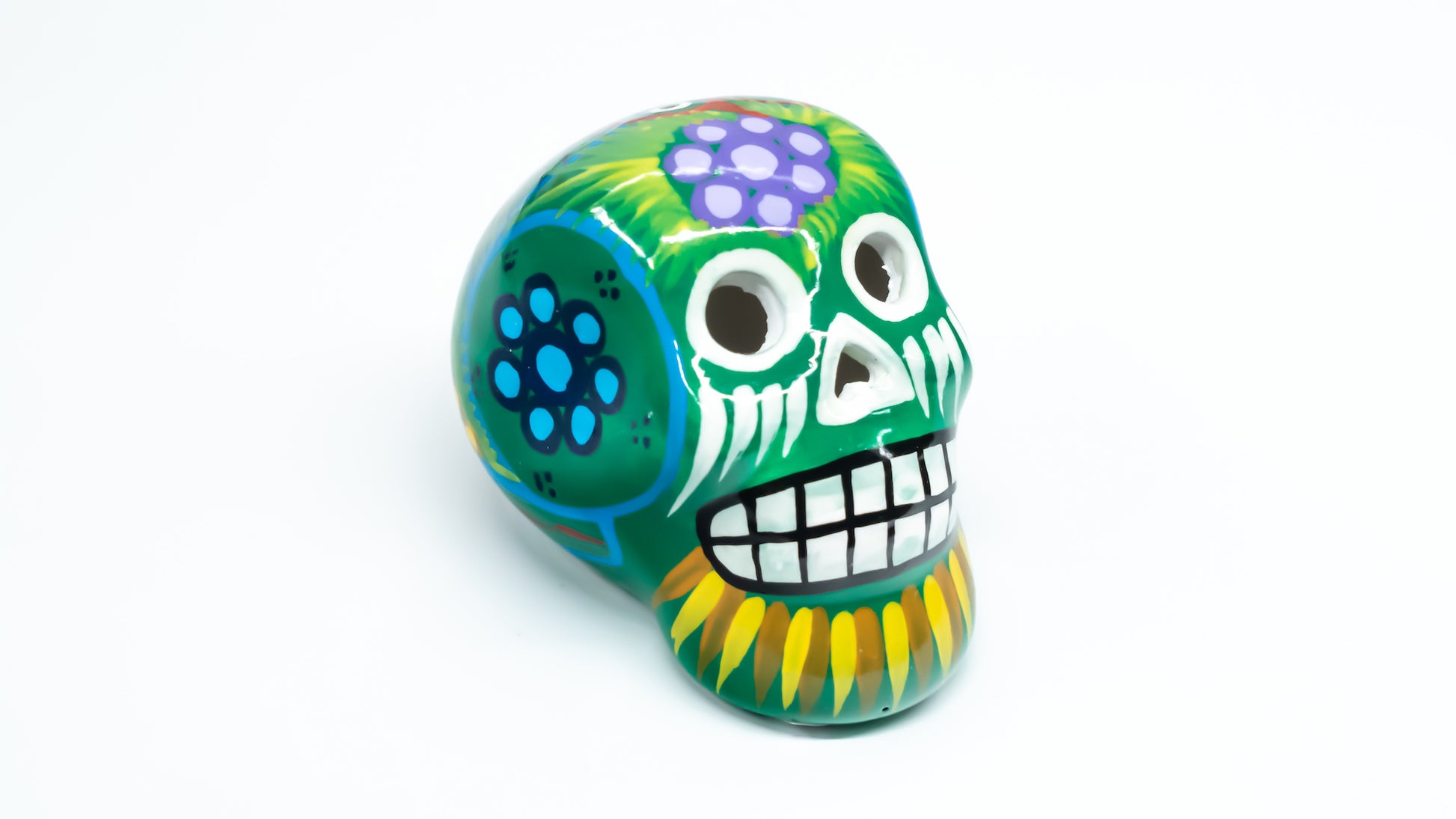 sugar skull ornament green