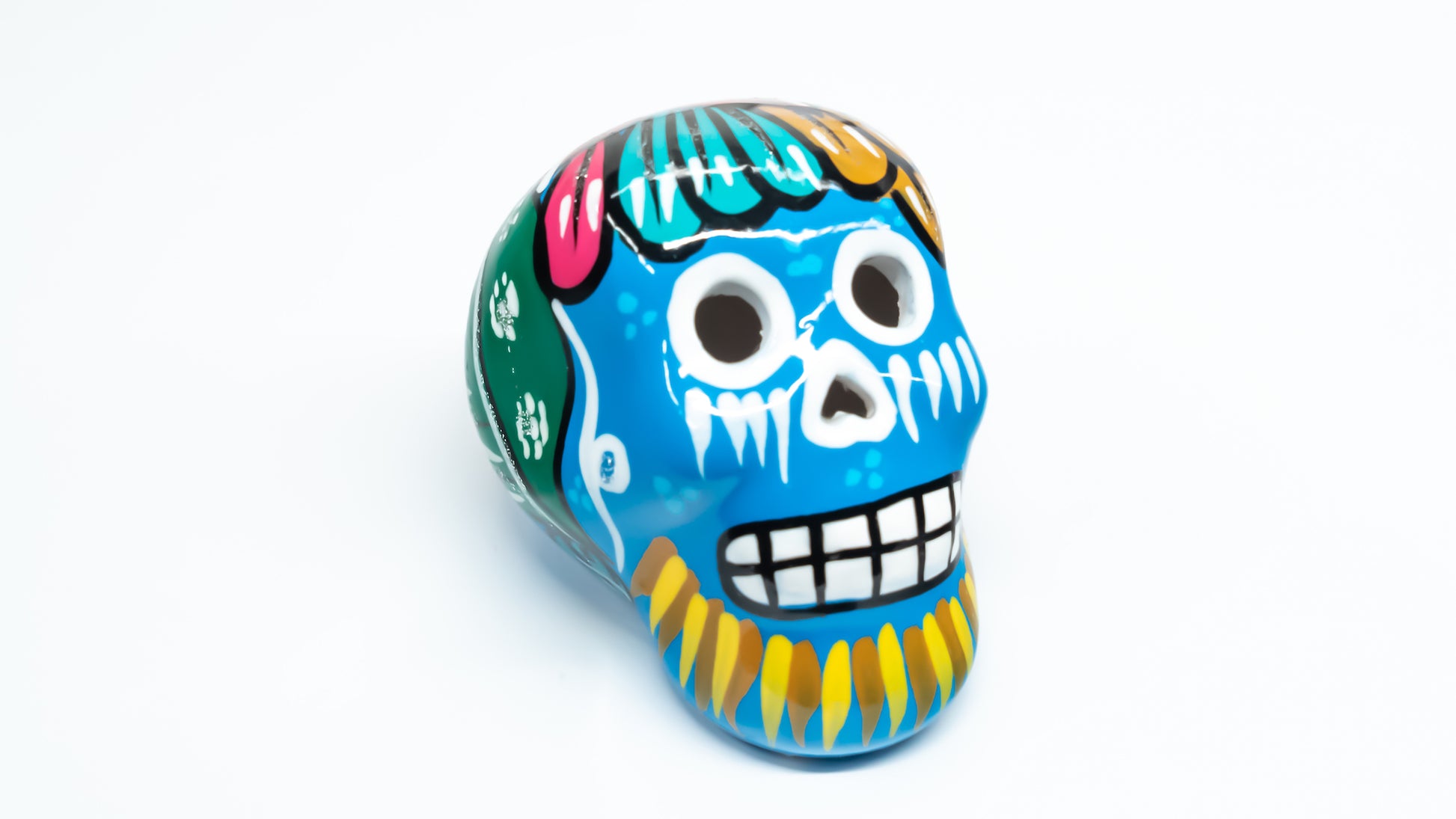sugar skull ornament light blue