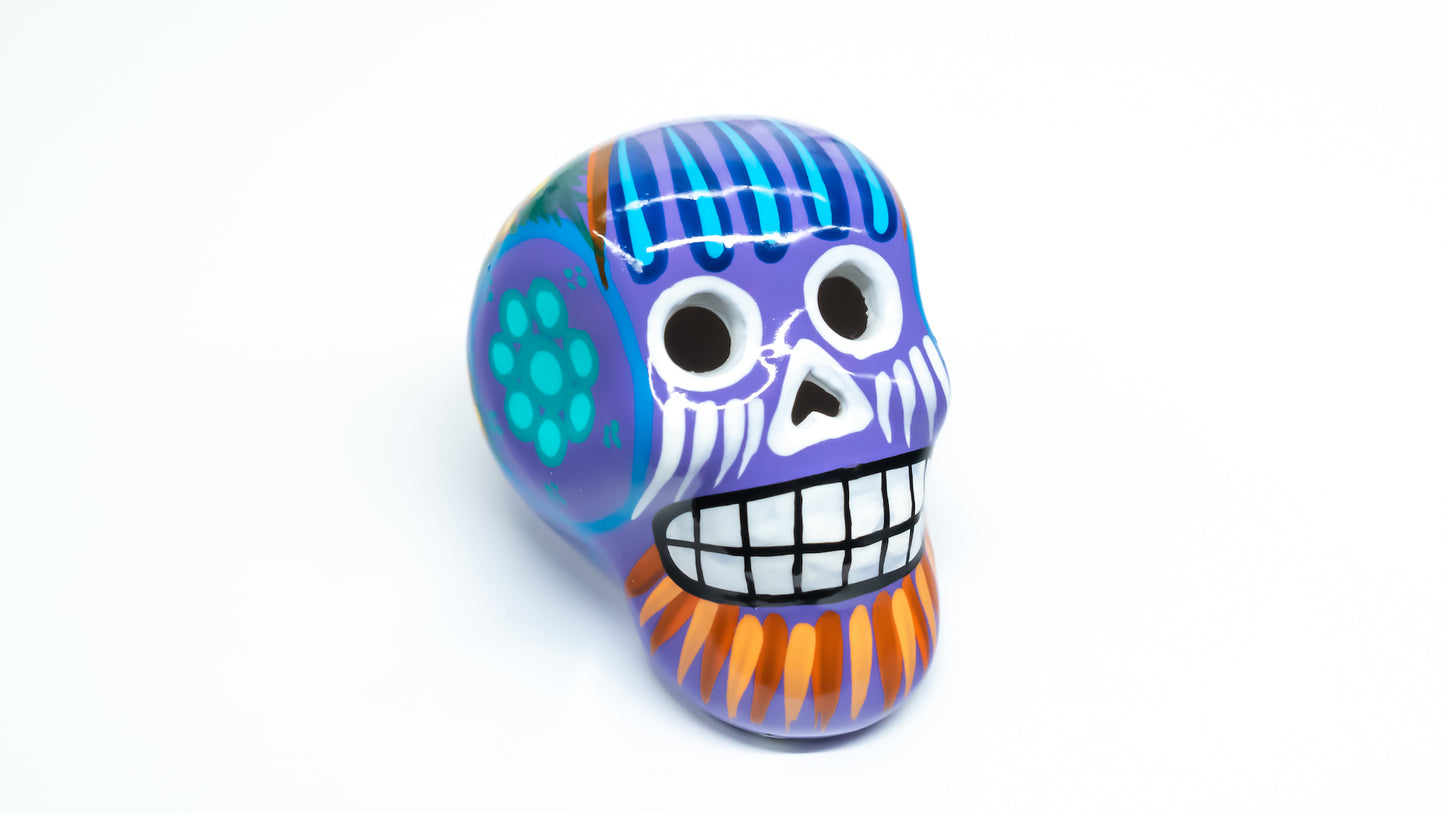 sugar skull ornament lilac purple