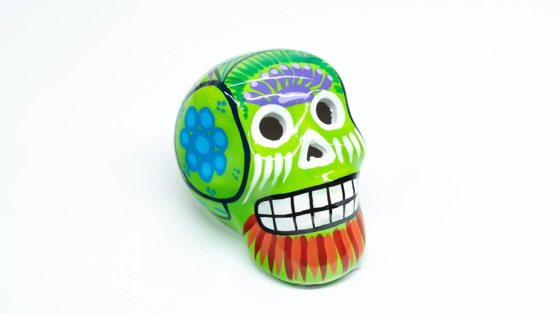 sugar skull ornament lime green