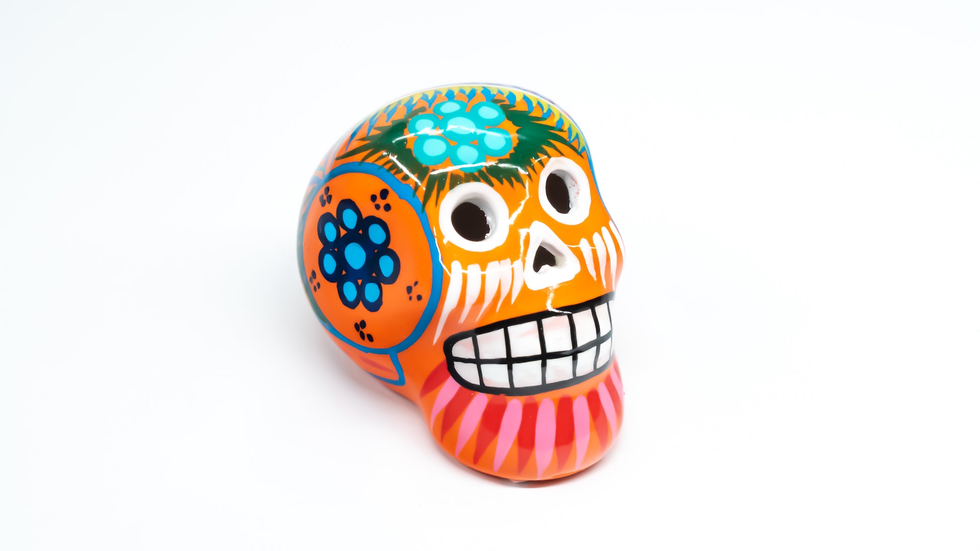 sugar skull ornament orange